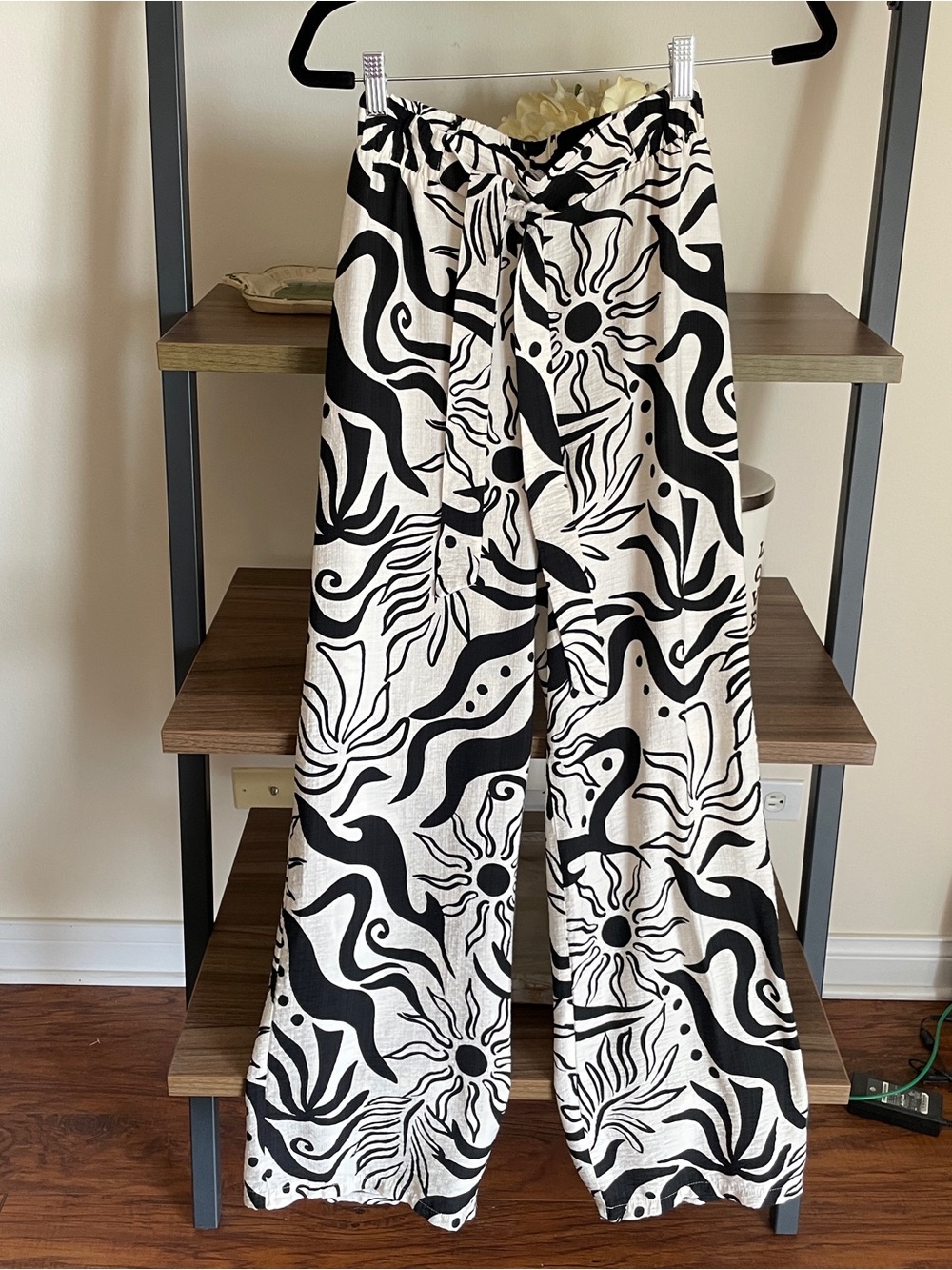 Primark Wide-Leg Pants Elastic Waist Tie detail, Size XS